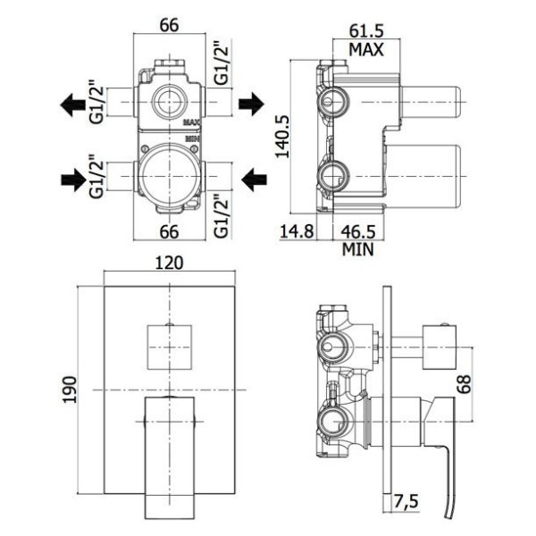 Смеситель Paffoni Level (LES018CR)