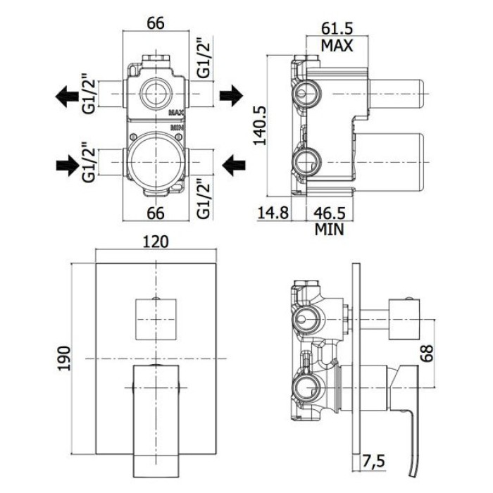 Смеситель Paffoni Level (LES018CR) Смеситель Paffoni Level (LES018CR)