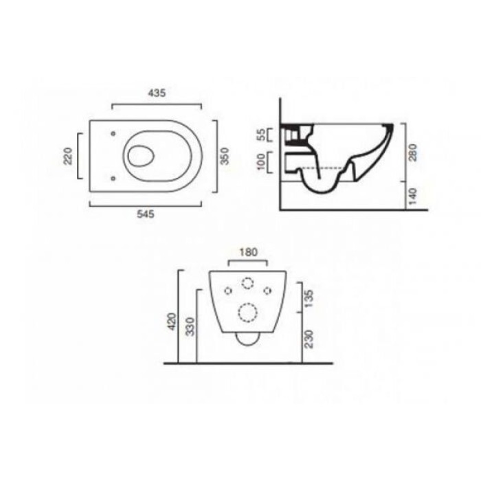 Подвесной безободковый унитаз Catalano Sfera NewFlush