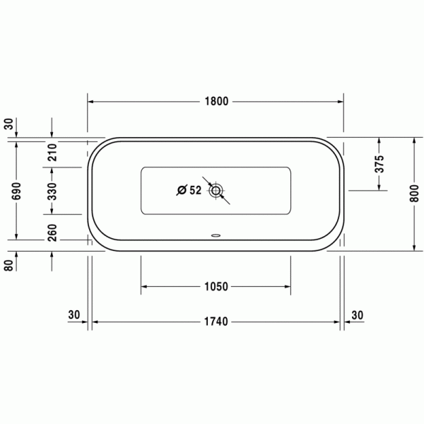 Happy D.2 ванна овальная 180 см 700320000000000 в интернет-магазине «Estet Room»