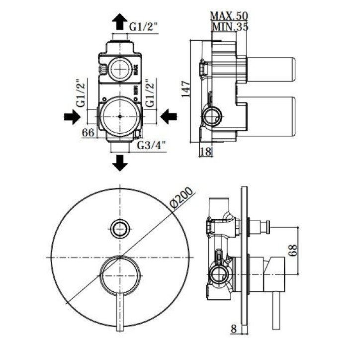 Смеситель Paffoni Light (LIGBOX015CR) Смеситель Paffoni Light (LIGBOX015CR)