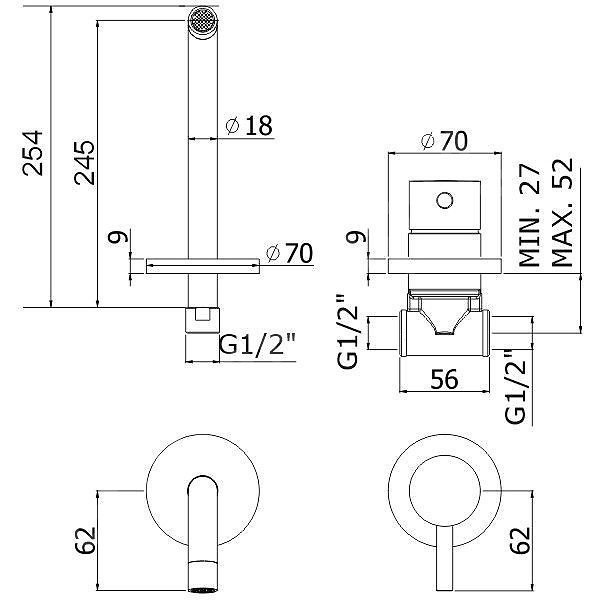 Смеситель для раковины Paffoni Light LIG007NO70