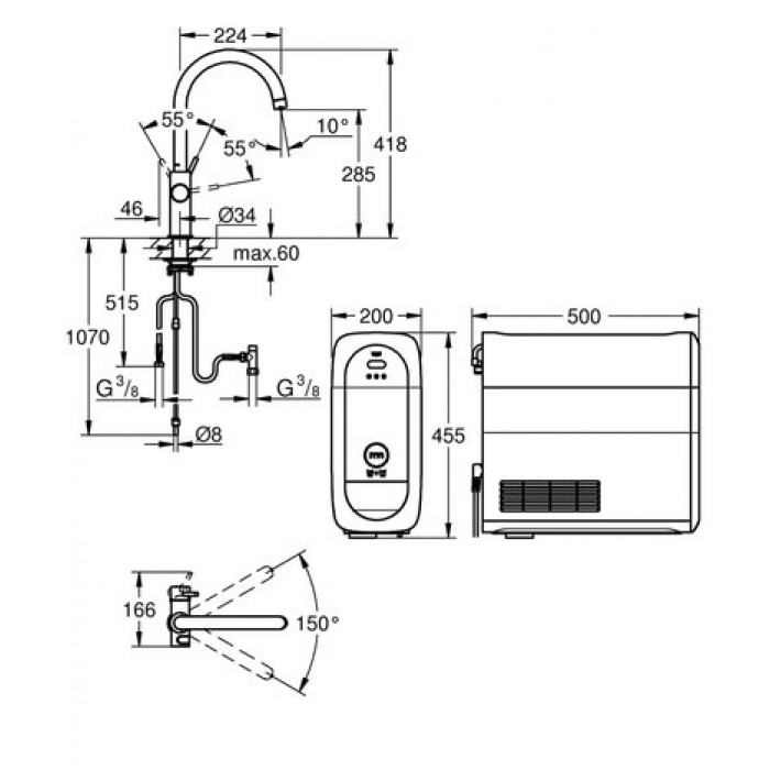 Смеситель со стартовым комплектом GROHE Blue Home 31455DC0