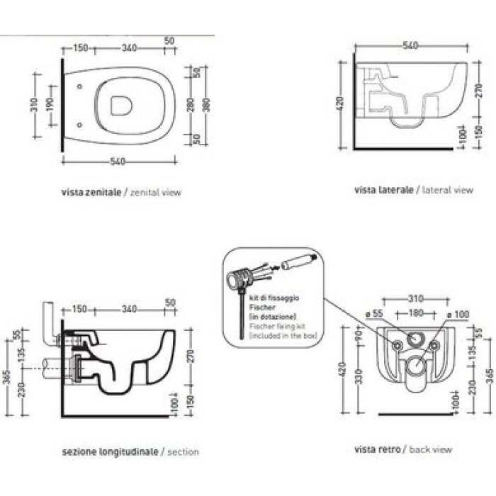 Унитаз подвесной безободковый Flaminia Bonola goclean BN118G