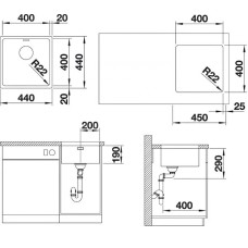 Мойка для кухни Blanco Andano 400-U  522959