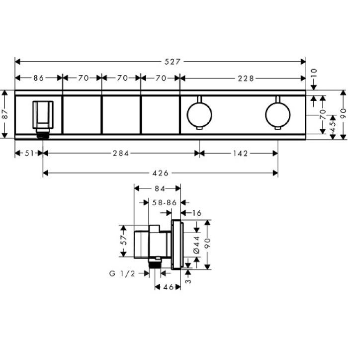 Термостат для душа Hansgrohe RainSelect 15356000