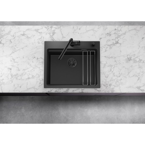 Мойка для кухни Blanco Etagon 6 Black Edition с черной отводной арматурой InFino  526339