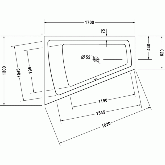 Paiova ванна асимметричная 170 см, левосторонняя 700220000000000 в интернет-магазине «Estet Room» Paiova ванна асимметричная 170 см, левосторонняя 700220000000000 в интернет-магазине «Estet Room»