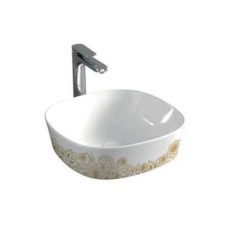 Керамическая раковина 42 см Artceram Ghost, white glossy/gold (GHL001 01;15)