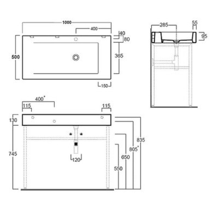Керамическая раковина 100 см Simas Frozen FZ 12 Керамическая раковина 100 см Simas Frozen FZ 12