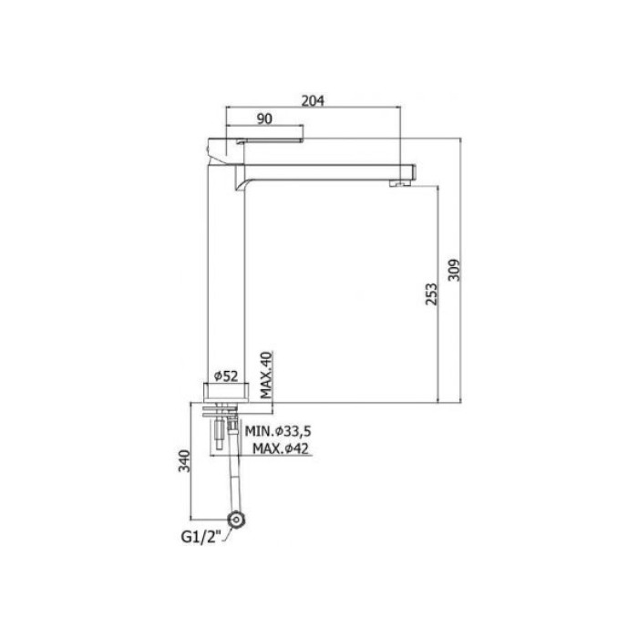 Смеситель для раковины Paffoni Ringo RIN081BO Смеситель для раковины Paffoni Ringo RIN081BO