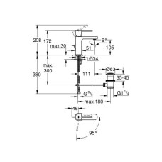 Grohe Plus Смеситель однорычажный для раковины S-Size (23870003)