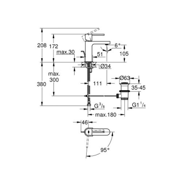 Grohe Plus Смеситель однорычажный для раковины S-Size (23870003)