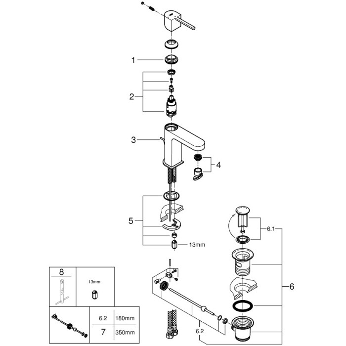 Grohe Plus Смеситель однорычажный для раковины S-Size (23870003)