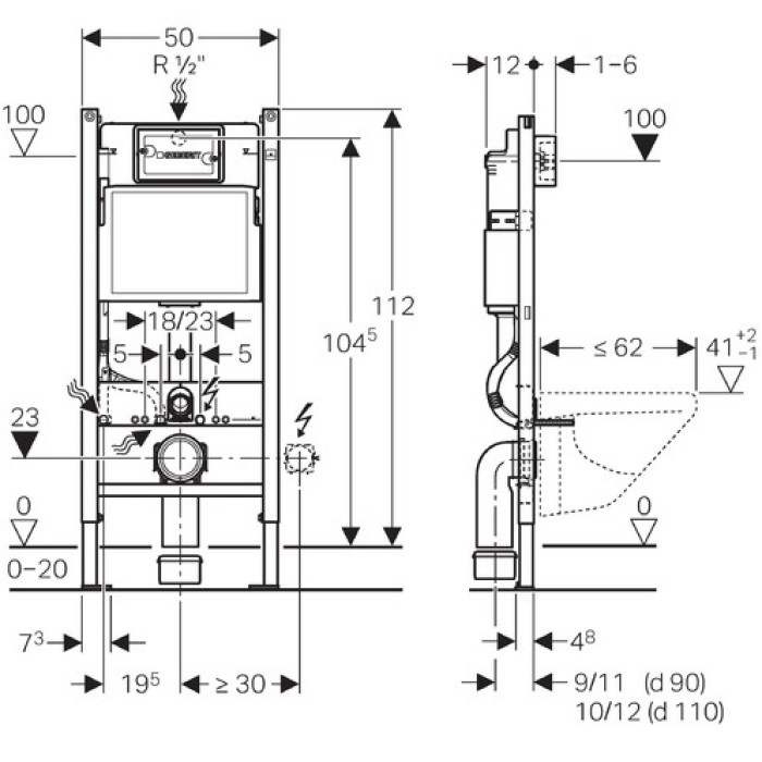 Инсталляция для унитаза GEBERIT Duofix 458.126.00.1