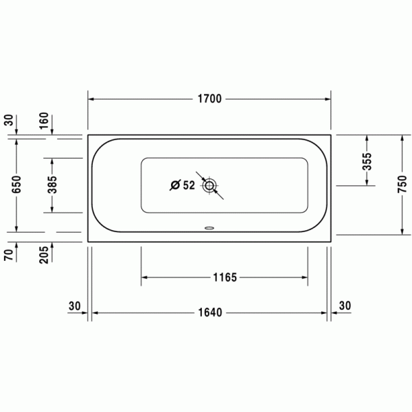 Happy D.2 ванна прямоугольная 170 см 700312000000000 в интернет-магазине «Estet Room»
