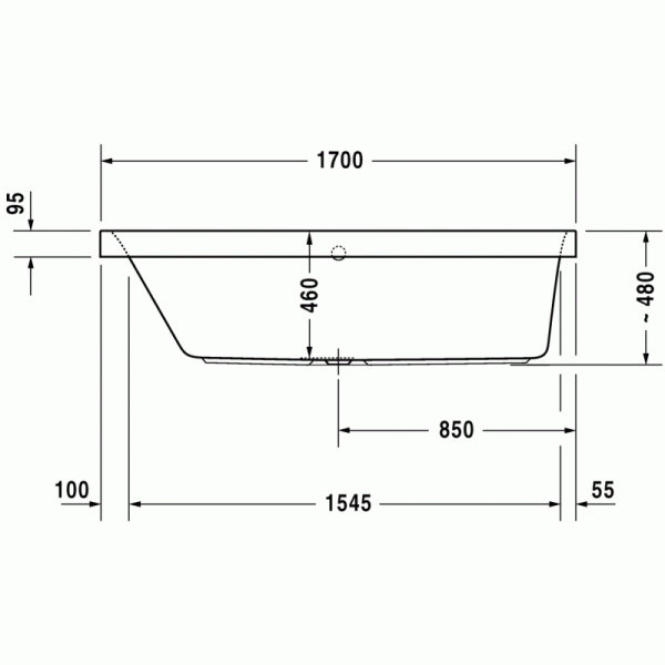 Happy D.2 ванна прямоугольная 170 см 700312000000000 в интернет-магазине «Estet Room»