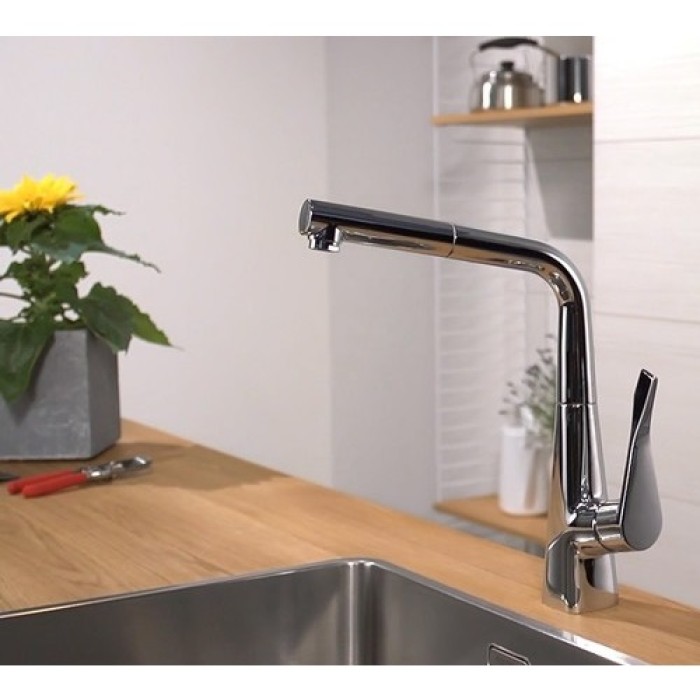 Смеситель для кухни Hansgrohe Metris 14823000 с возможностью установки перед окном