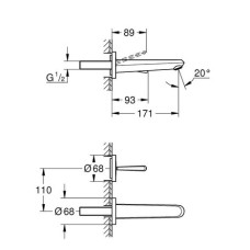 Смеситель для раковины Grohe Eurodisc Joy M-Size 19968000