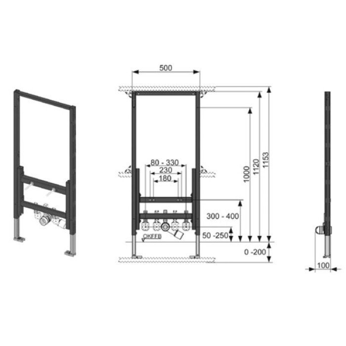 Инсталляция для биде TECE 9330000