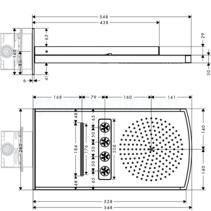 Верхний душ Hansgrohe Raindance Rainfall 28410400
