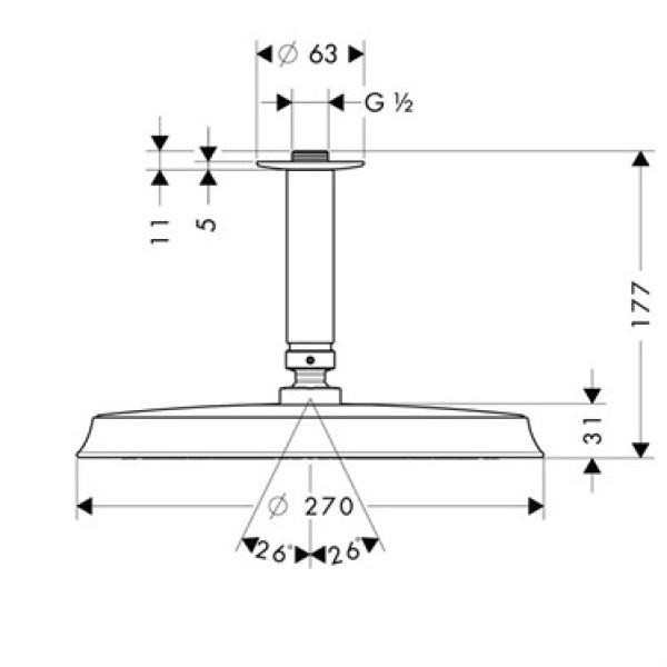 Верхний душ Hansgrohe Raindance Classic 240 Air 1jet 27405090