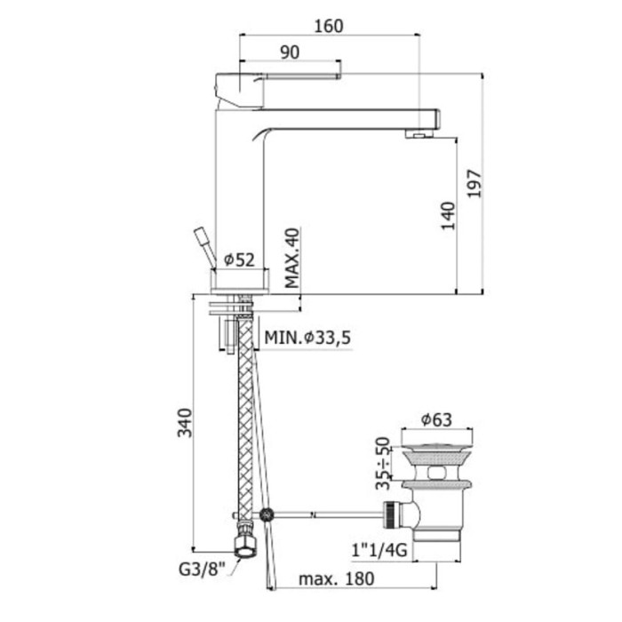 Смеситель для раковины Paffoni Ringo-West (RIN073CR)
