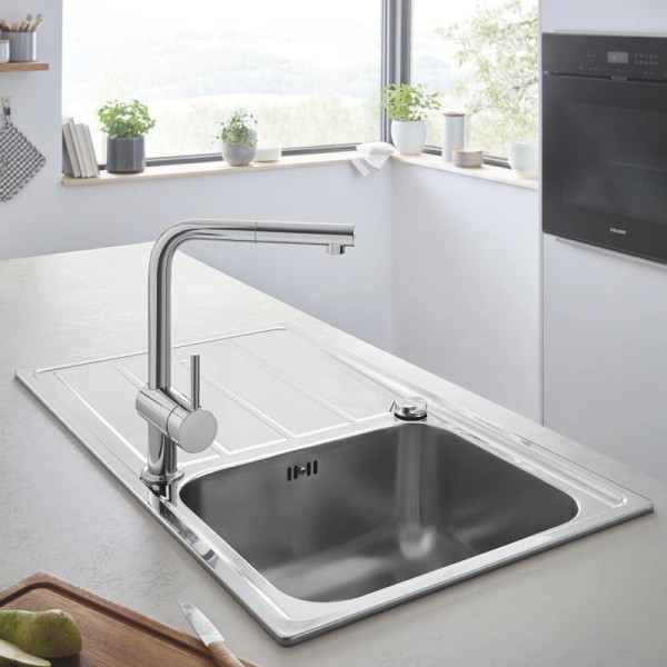 Мойдка для кухни Grohe 860x500 мм с эксцентриком, 1 чаша, матовая (31571SD0)