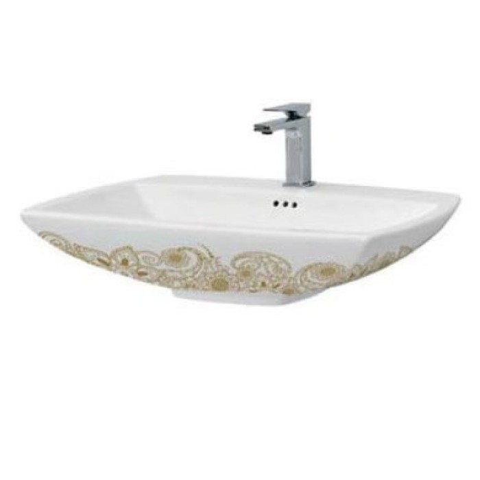 Керамическая раковина 70 см Artceram Jazz, white glossy/gold (JZL004 01;15)