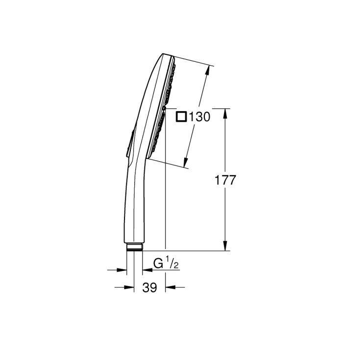 Плитка керамогранит Grohe Rainshower Smartactive Cube 130 Ручной душ 26551LS0 для пола