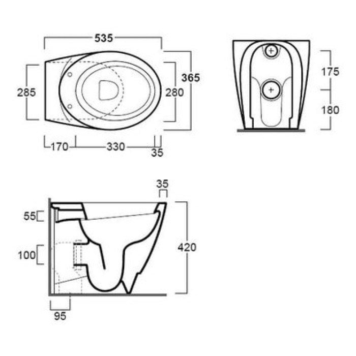 Унитаз пристенный Simas Bohemien, bianco glossy (BO 01)