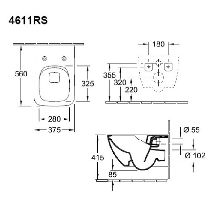 Унитаз Villeroy & Boch Venticello DirectFlush (4611RS01) с сиденьем Soft Close 9M79S101