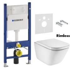 Комплект инсталляция GEBERIT Duofix 458.126.00.1 с унитазом Roca GAP Rimless A34H47C000 и сидением soft-close