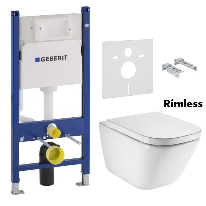 Комплект инсталляция GEBERIT Duofix 458.126.00.1 с унитазом Roca GAP Rimless A34H47C000 и сидением soft-close