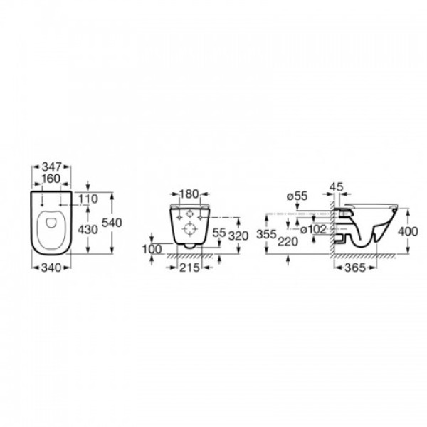 Комплект инсталляция GEBERIT Duofix 458.126.00.1 с унитазом Roca GAP Rimless A34H47C000 и сидением soft-close