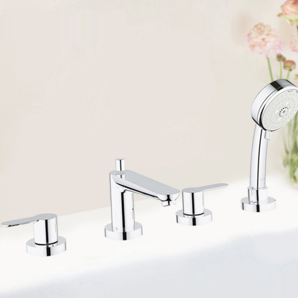 Grohe BauEdge Смеситель однорычажный для ванны на 4 отверстия (2512000A)