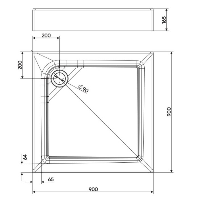 Душевой поддон KOLO FIRST 90x90 xBK1690000