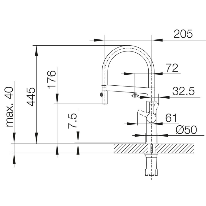 Смеситель кухонный Blanco SOLENTA-S Senso управления справа нерж сталь 522407