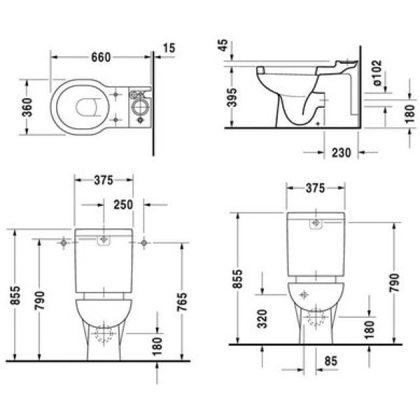 Плитка керамогранит Унитаз Duravit Bathroom Foster 0176090000 для пола