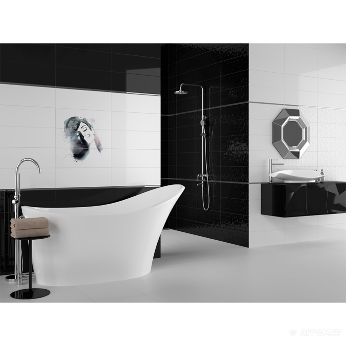 Плитка Cersanit Simple Art BLACK GLOSSY 9×600×200