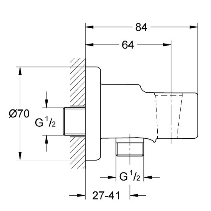 Плитка керамогранит Grohe Relexa Подключение для душевого шланга (28679000) для пола
