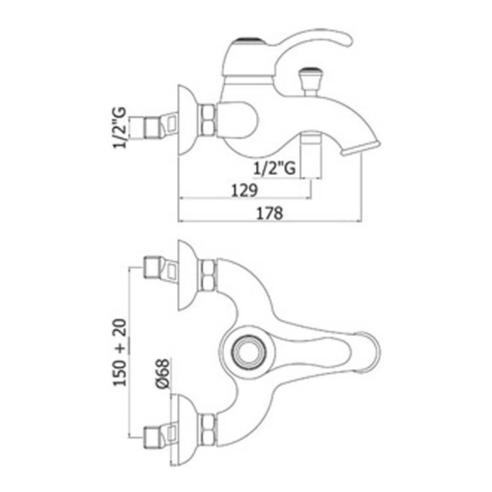 Настенный смеситель для ванны Paffoni Flavia (FA024CR)