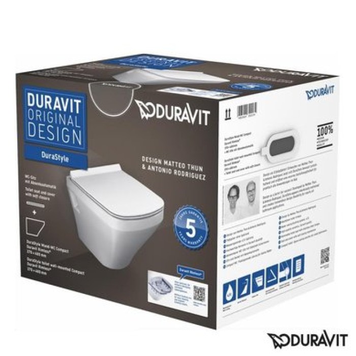 Плитка керамогранит Подвесной безободковый унитаз укороченный с крышкой Duravit Rimless DuraStyle 45710900A1 для пола Плитка керамогранит Подвесной безободковый унитаз укороченный с крышкой Duravit Rimless DuraStyle 45710900A1 для пола