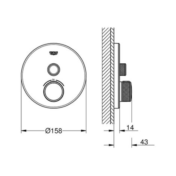 Термостат для встраиваемого монтажа Grohe Grohtherm SmartControl 29150LS0