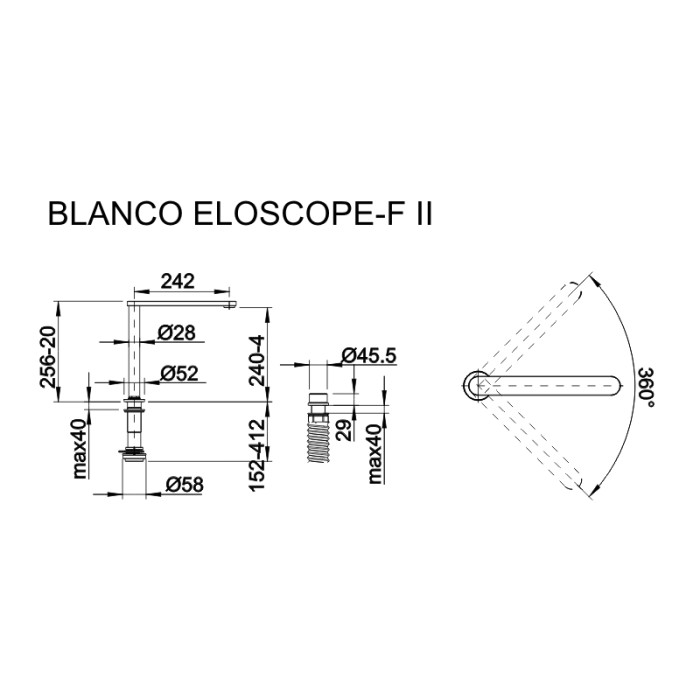 Смеситель кухонный Blanco ELOSCOPE - F II хром 516672 Смеситель кухонный Blanco ELOSCOPE - F II хром 516672