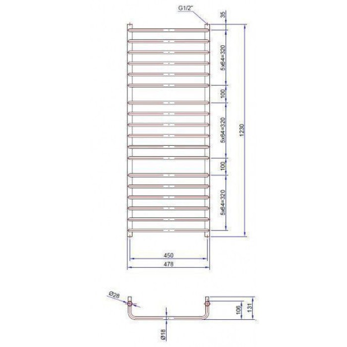 Полотенцесушитель Instal projekt BOLERO BOL-50/120M