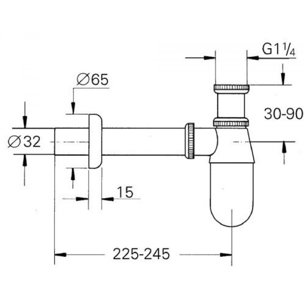 Grohe Сифон для раковины под донный клапан 1 1/4" (28920000)