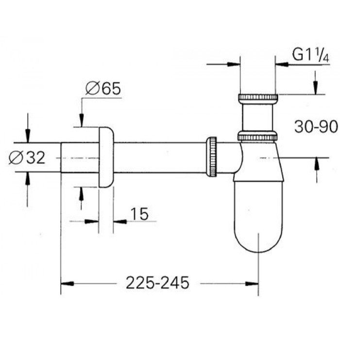 Grohe Сифон для раковины под донный клапан 1 1/4" (28920000)