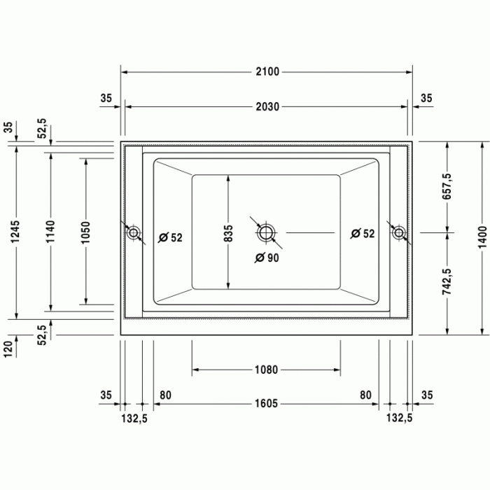 Sundeck ванна прямоугольная 205,5 см 700197000000000 в интернет-магазине «Estet Room»