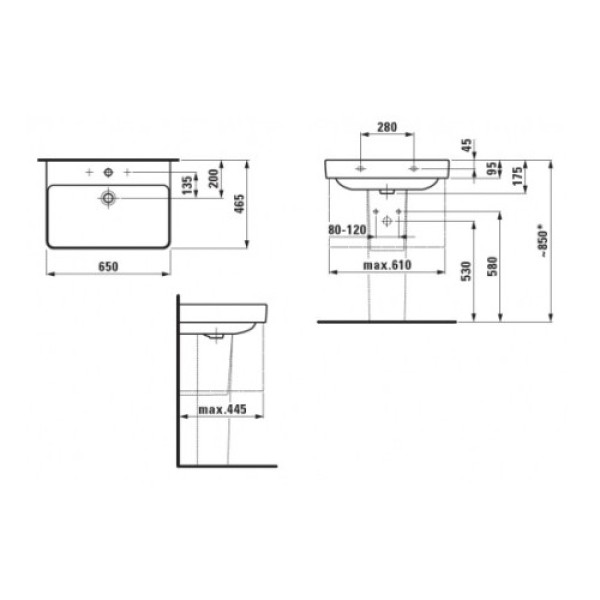 Умывальник Laufen Pro S H8109640001041